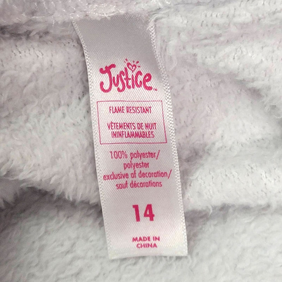 Justice Unicorn Fleece Hooded Pajamas Girls Size‎ 14 - Picture 6 of 9